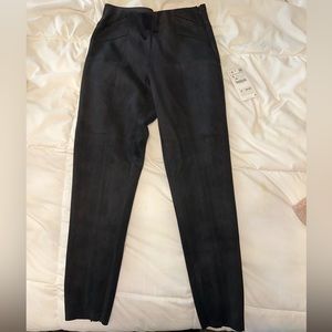 Zara Suede black tight pants. Stretchy material. No pockets. Zipper on side.